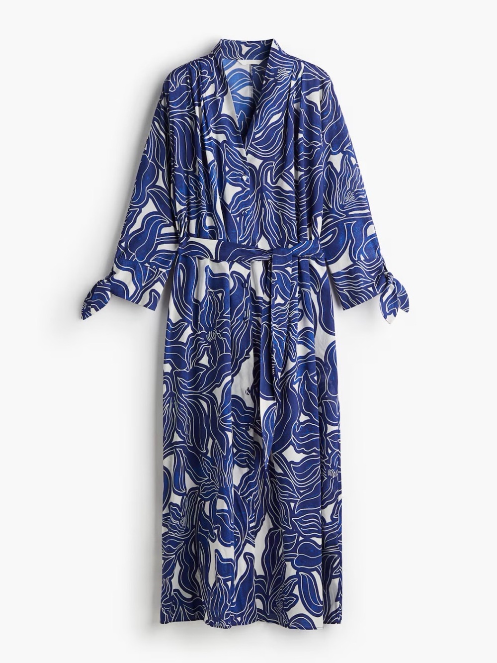 NWT! H&M Blue and White Floral Print Button Down Dress